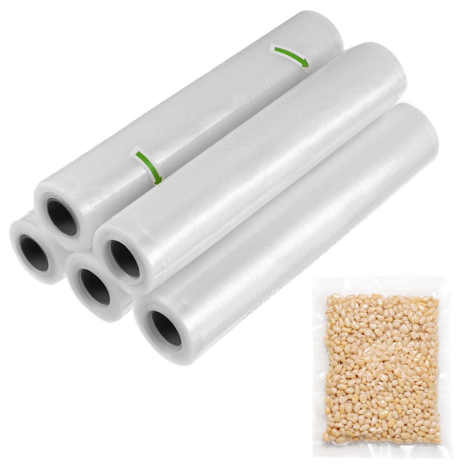 Cabilock Food Vacuum Sealer Bags Rolls 5 Rolls Material Food Storage Leakproof Freshness Preserved