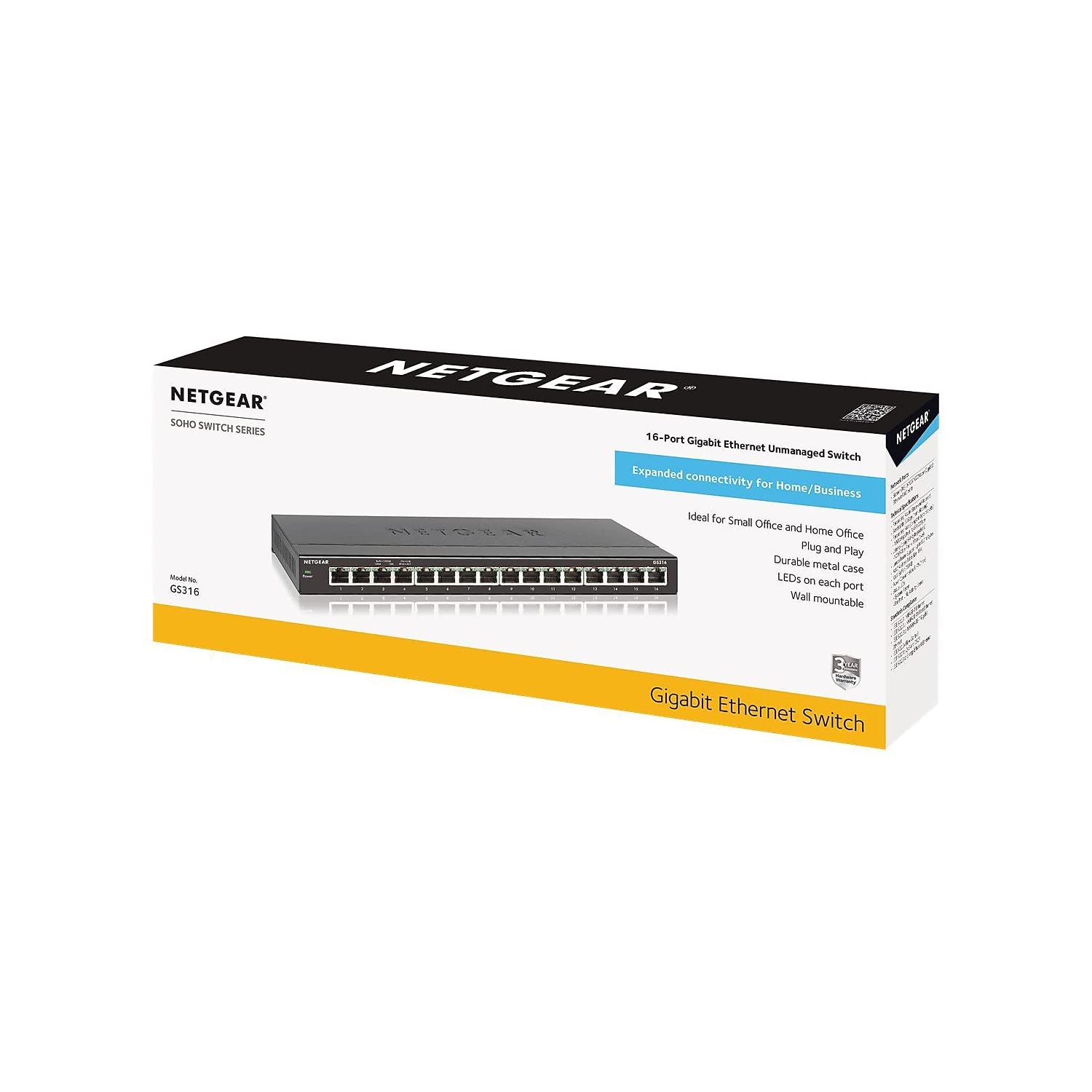 Netgear GS316 Gigabit Ethernet Unmanaged Switch - Buy Netgear