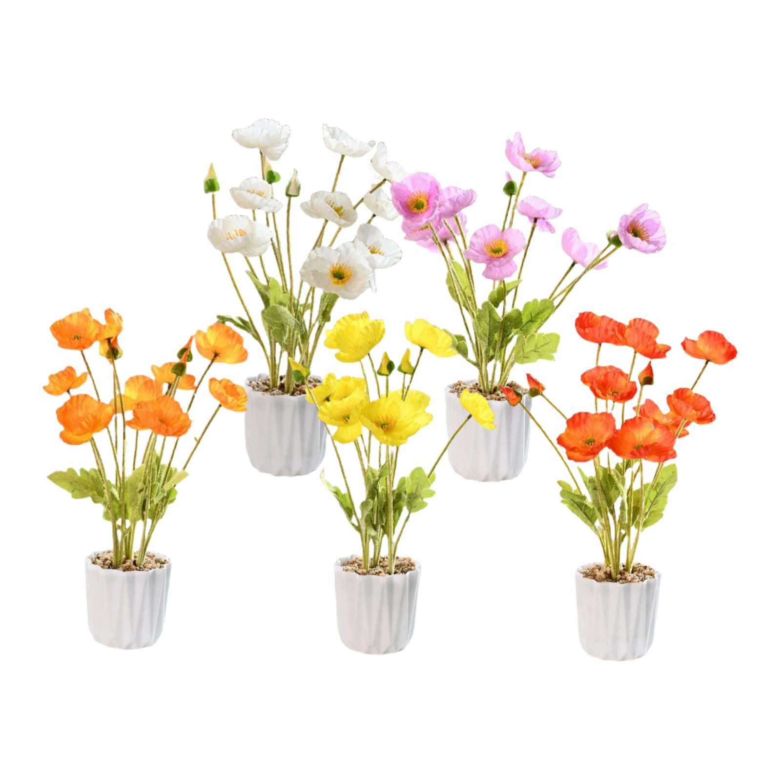 Fausse plante interieur pavot pour égayer votre bureau et apporter de la fraîcheur au salon
