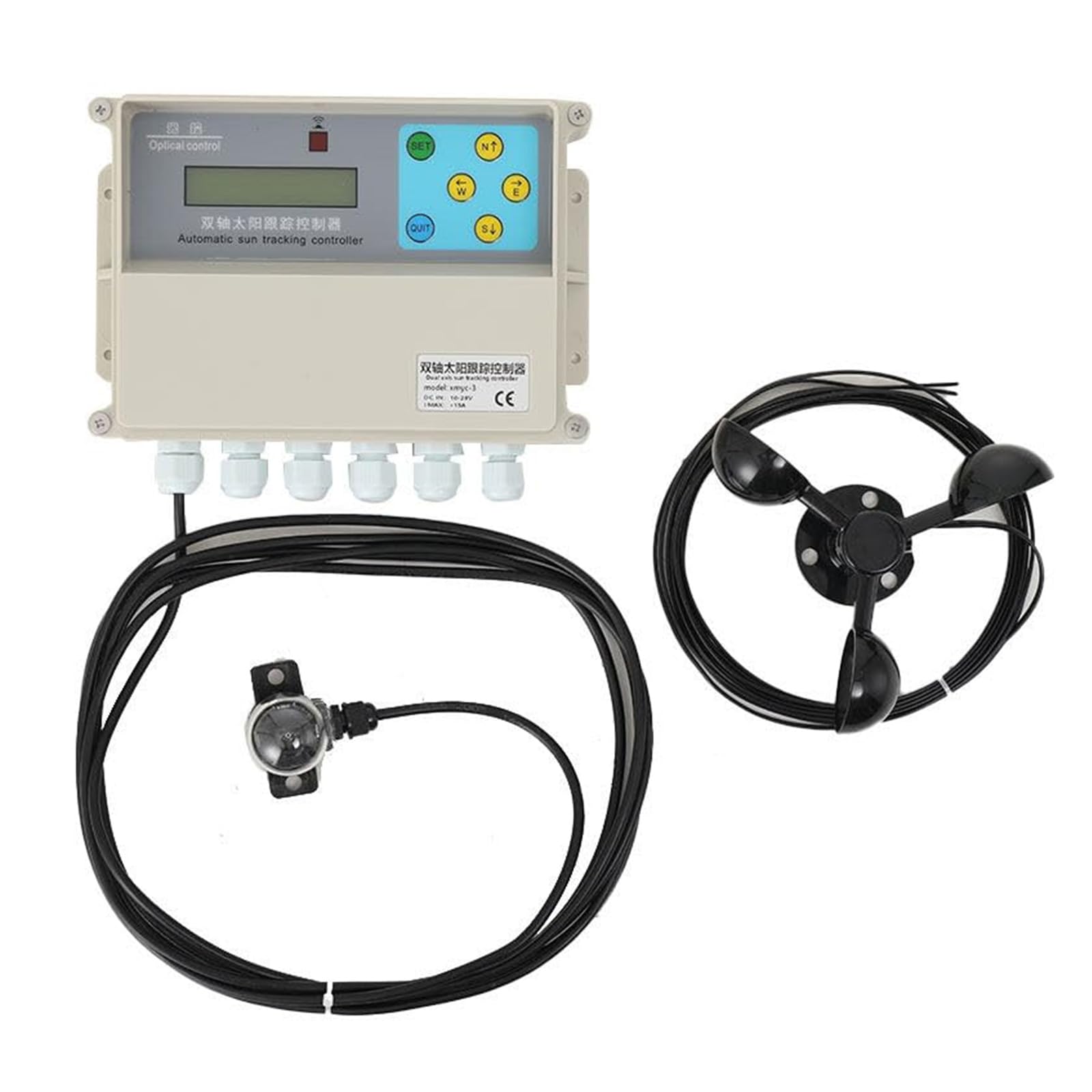 Regulador de carga solar de 12 V/24 V con doble puerto USB y pantalla LCD ajustable para coches de juguete y barcos. Utiliza una protección de carga inteligente