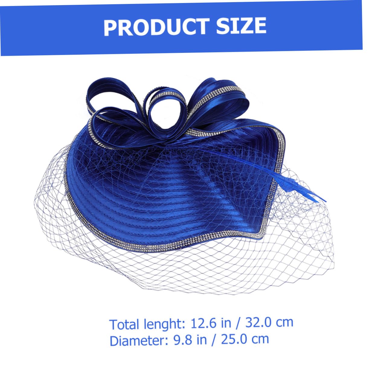 TOYANDONA Cappello Fascinator Donna Superficie Liscia in Canapa Blu Elegante e Riutilizzabile Accessorio Raffinato alla Moda per Tea Party per Occasioni Speciali