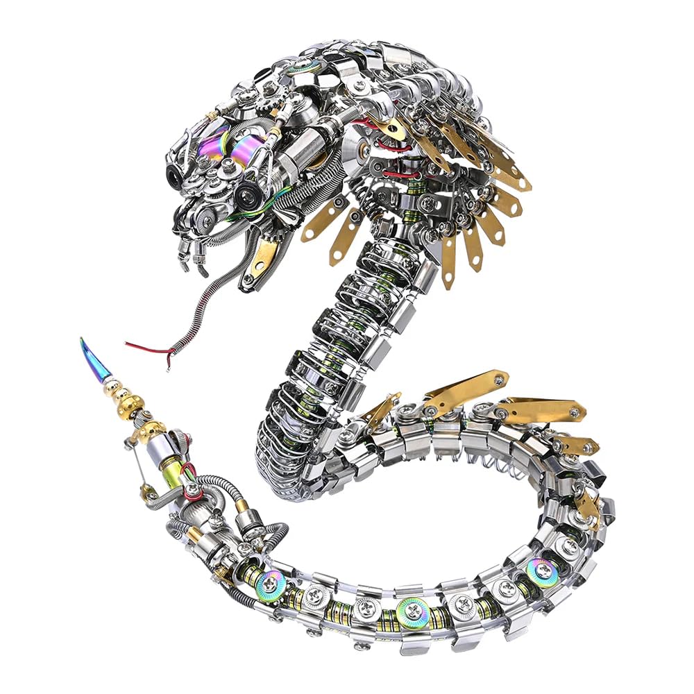 Vipernkobra - Set di puzzle in metallo 3D, per adulti, teenager, Steampunk, meccanico, snake 3D, in metallo, modellino giocattolo regalo, 1000 pezzi