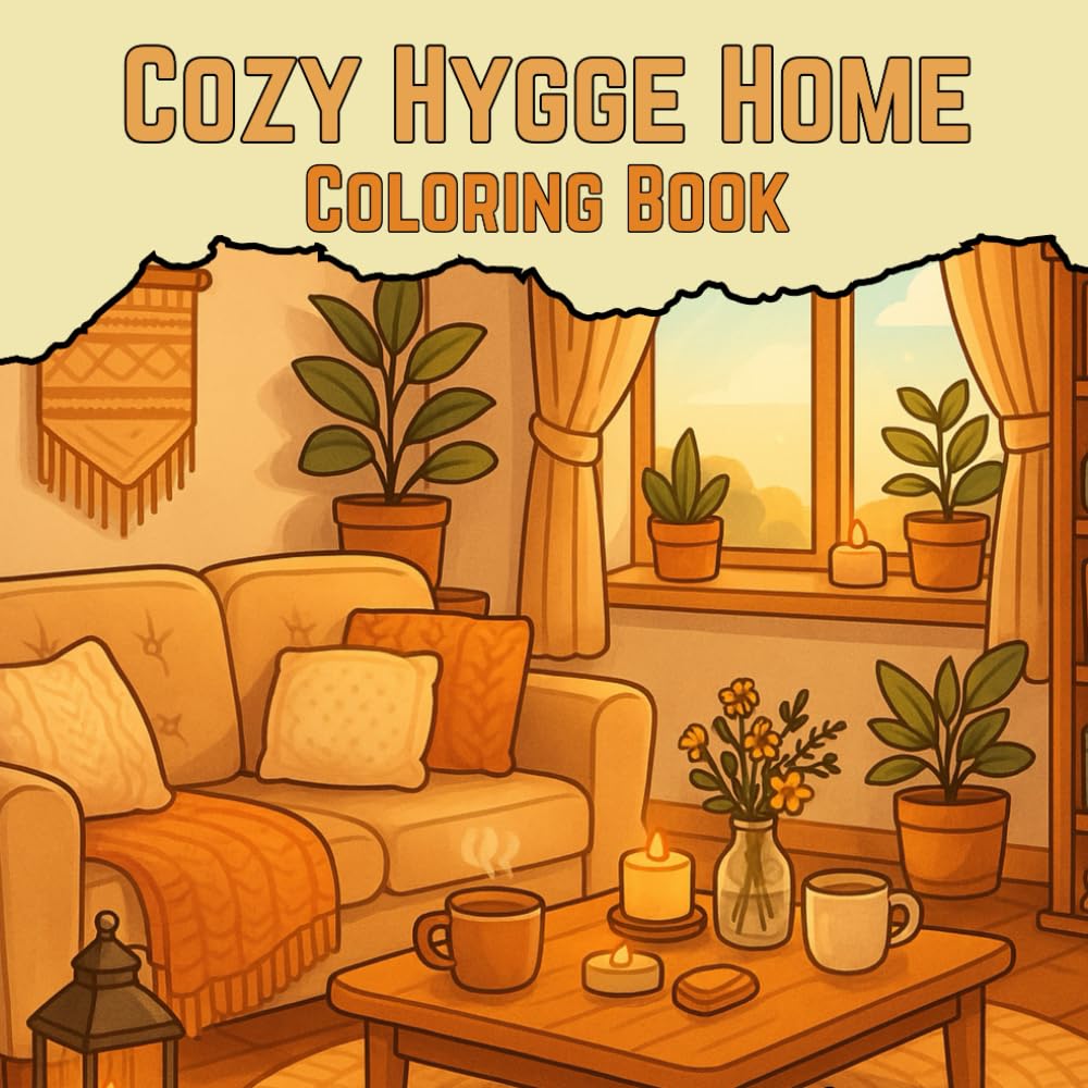 Cozy Hygge Home Coloring Book: A collection of warm kitchen moments & comforting scenes.