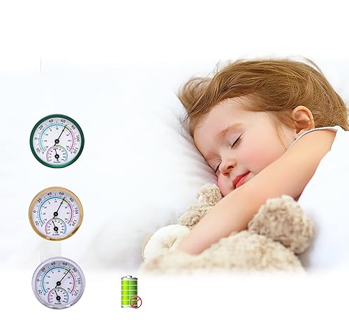 Miniatura 4 de Mini termómetro de interior higrómetro analógico 2 en 1 medidor de temperatura y humedad para el hogar, habitación, al aire libre, oficinas,