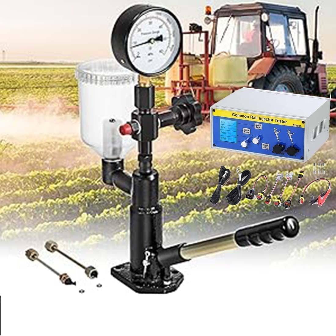 Comprobador de inyectores Common Rail multifuncional CIT800 con validador de inyectores S60H: frecuencia y ancho de pulso ajustables para probar inyectores diésel.