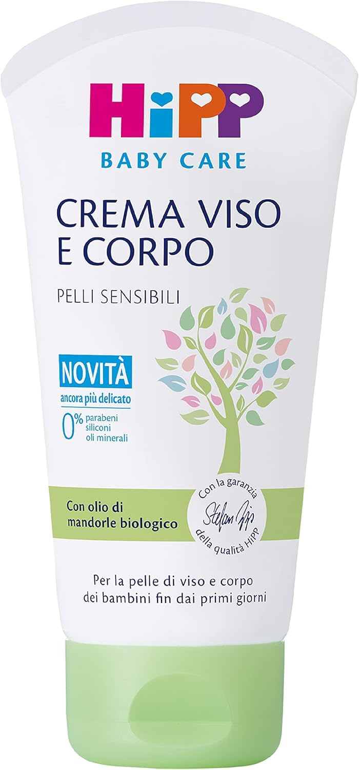 HiPP Crema Idratante Viso e Corpo Bambini Neonati Pelli Sensibili Olio di Mandorle Bio 75 ml