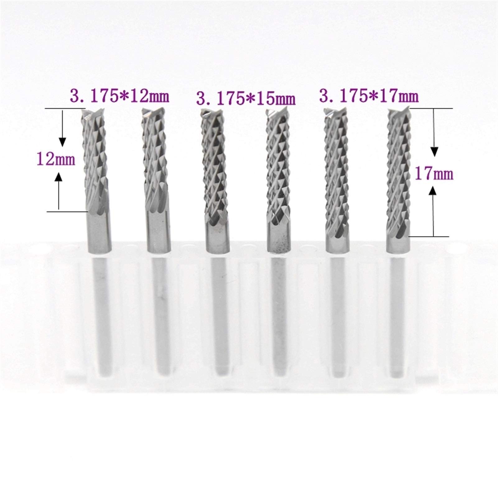 Punte da trapano Fresa per cerniere con punta in m Punte for fresa elettrica in carburo di tungsteno, estese for PCB, fresa for fragole, 3,175 mm, 10 pezzi, utensili for la lavorazione del legno(0.5mm