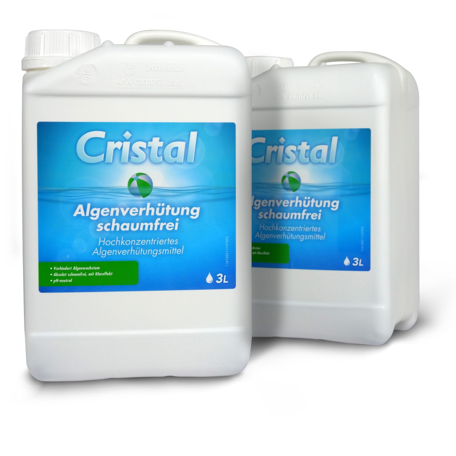 Cristal Algenverhütung SCHAUMFREI - Verhindert Algenwachstum im Poolwasser und hilft Trübstoffe zu entfernen - Geeignet für alle Pools & Schwimmbäder von 1000 bis 80000 Liter - pH-neutral (6 Liter)