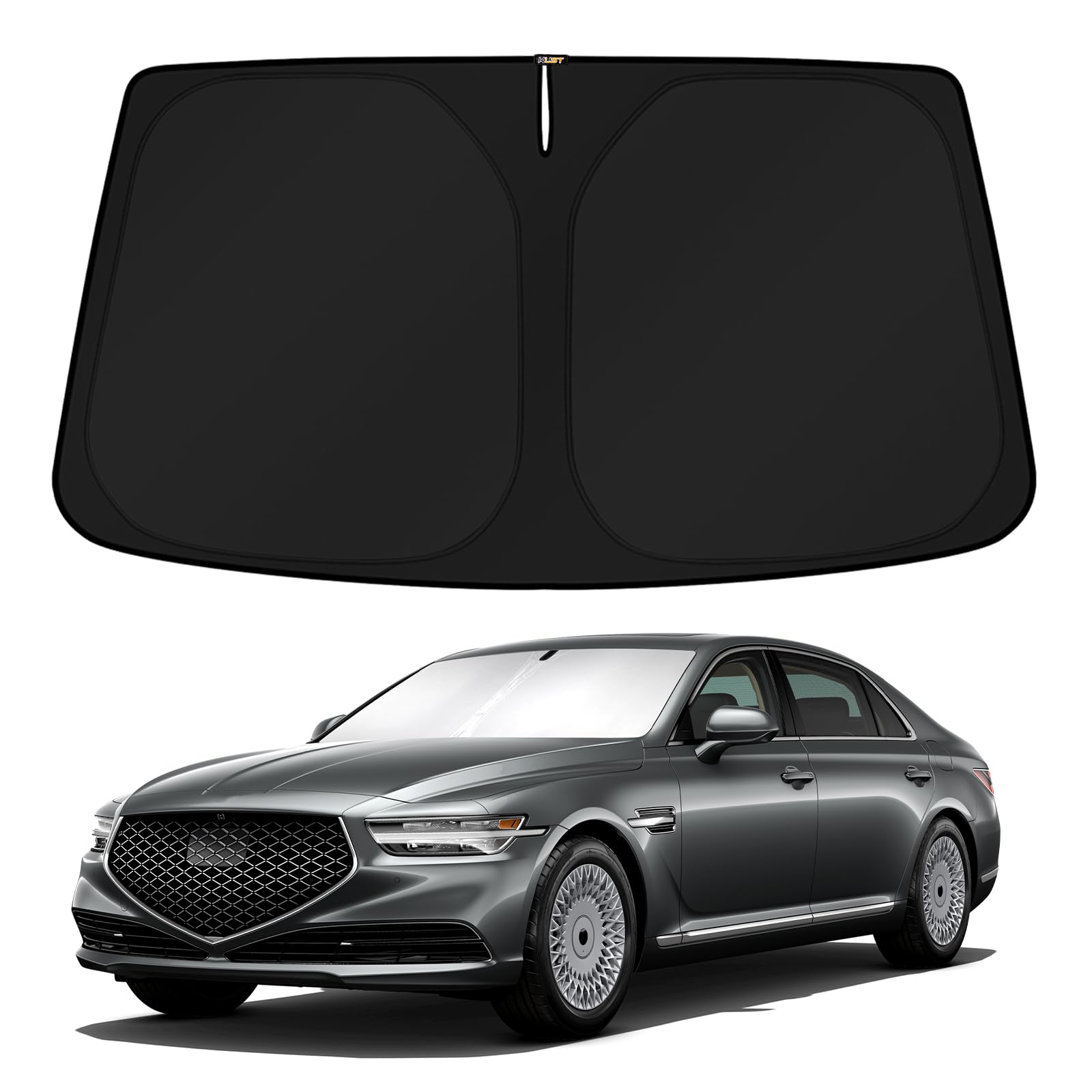 KUST Windshield Sun Shade for 2017-2022 Genesis G90 Sedan Accessories Custom Fit Sunshade Sun Visor Protector Foldable Blocks UV Rays Keep Your Car Cooler