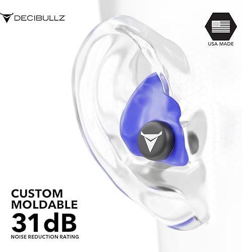 Miniatura 3 de Decibullz Paquete Pro Pack de tapones para los oídos moldeados personalizados (azul)