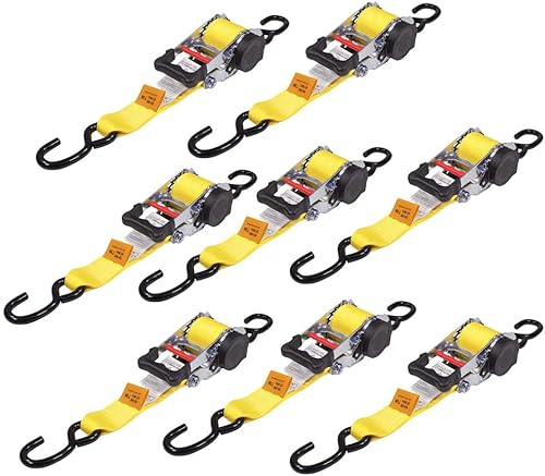 Miniatura 11 de Mytee Products Paquete de 4 Correas de Trinquete Retráctiles Atornillables de 1'' x 10' para Carga - Correas de Trinquete de Retracción Automática