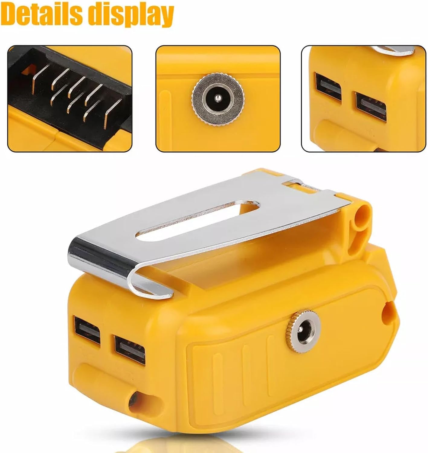Dual USB Battery Charger Adapter Power Source Converter Compatible for Dewalt 14-21V Max XR