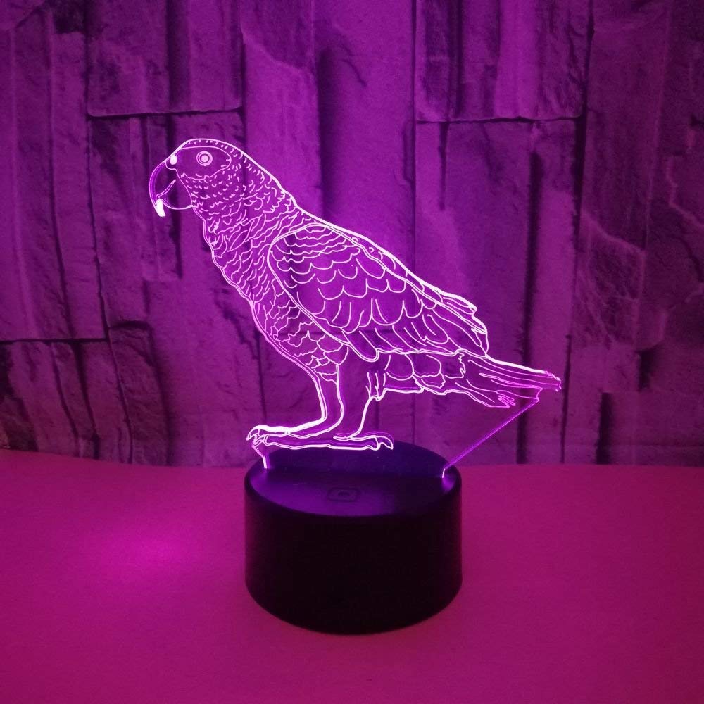 Amazon.co.jp: HPBN8 3D オウム ナイトライト イリュージョンランプ 7