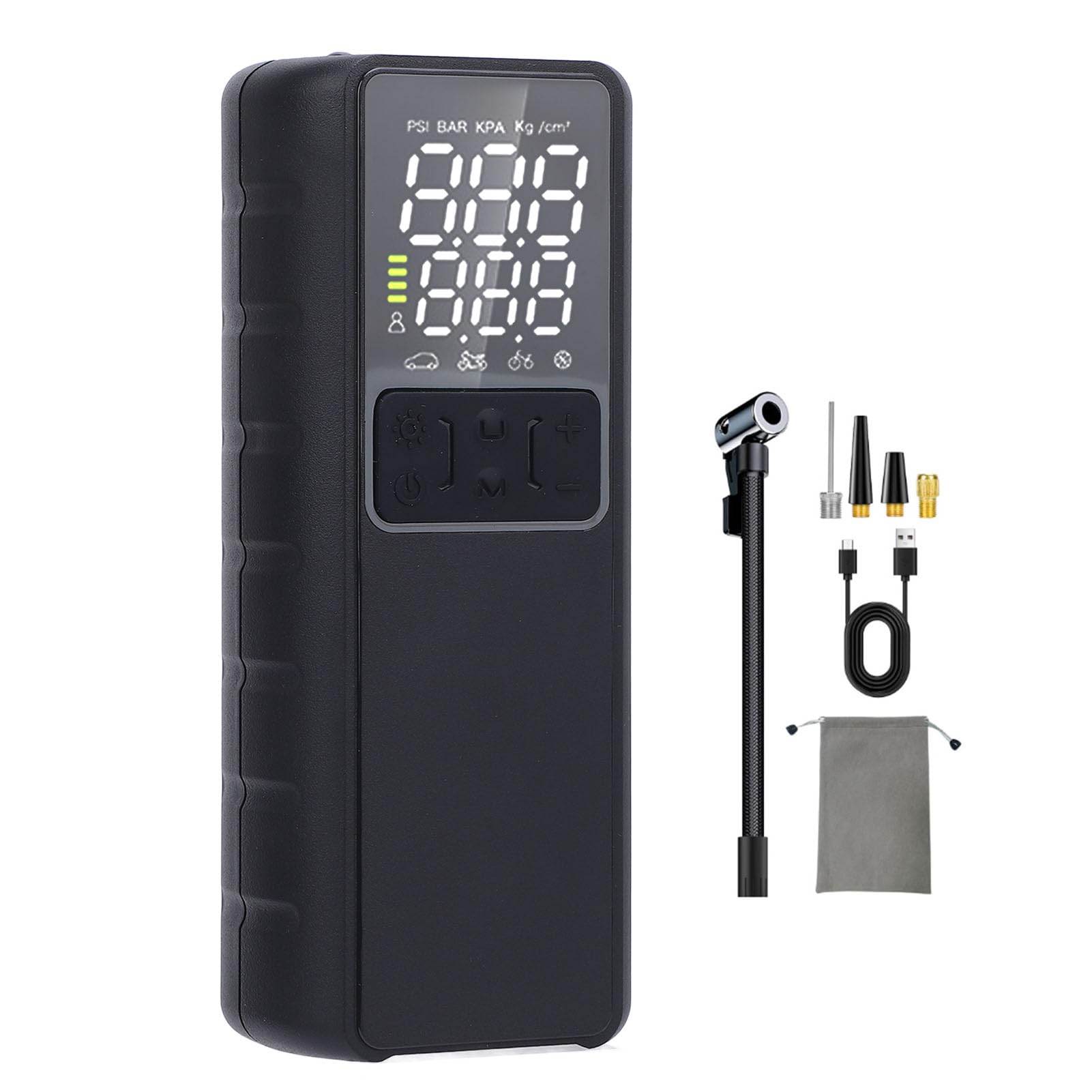 Haofy Bomba de Aire para Neumáticos de Coche con Pantalla LCD, Compresor de Aire Portátil con Parada Automática Alimentada por Batería de 150PSI para Uso de Emergencia, Material ABS Ignífugo