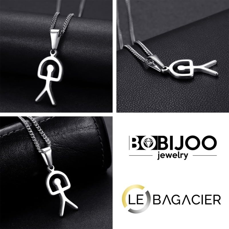 BOBIJOO Jewelry - Pendentif indalo Gitan Symbole Espagne Petit modèle Acier Inoxydable Argenté Chaîne Incluse