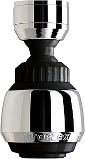 Siroflex 2505/5S Sirius Atomizador Aireador-Ducha Para El Grifo De La Cocina Made in Italy Cromado Negro | Atomizador Para Grifo Con Doble Rótula | Aireador Para Grifo Con Ahorro De Agua Y Filtro