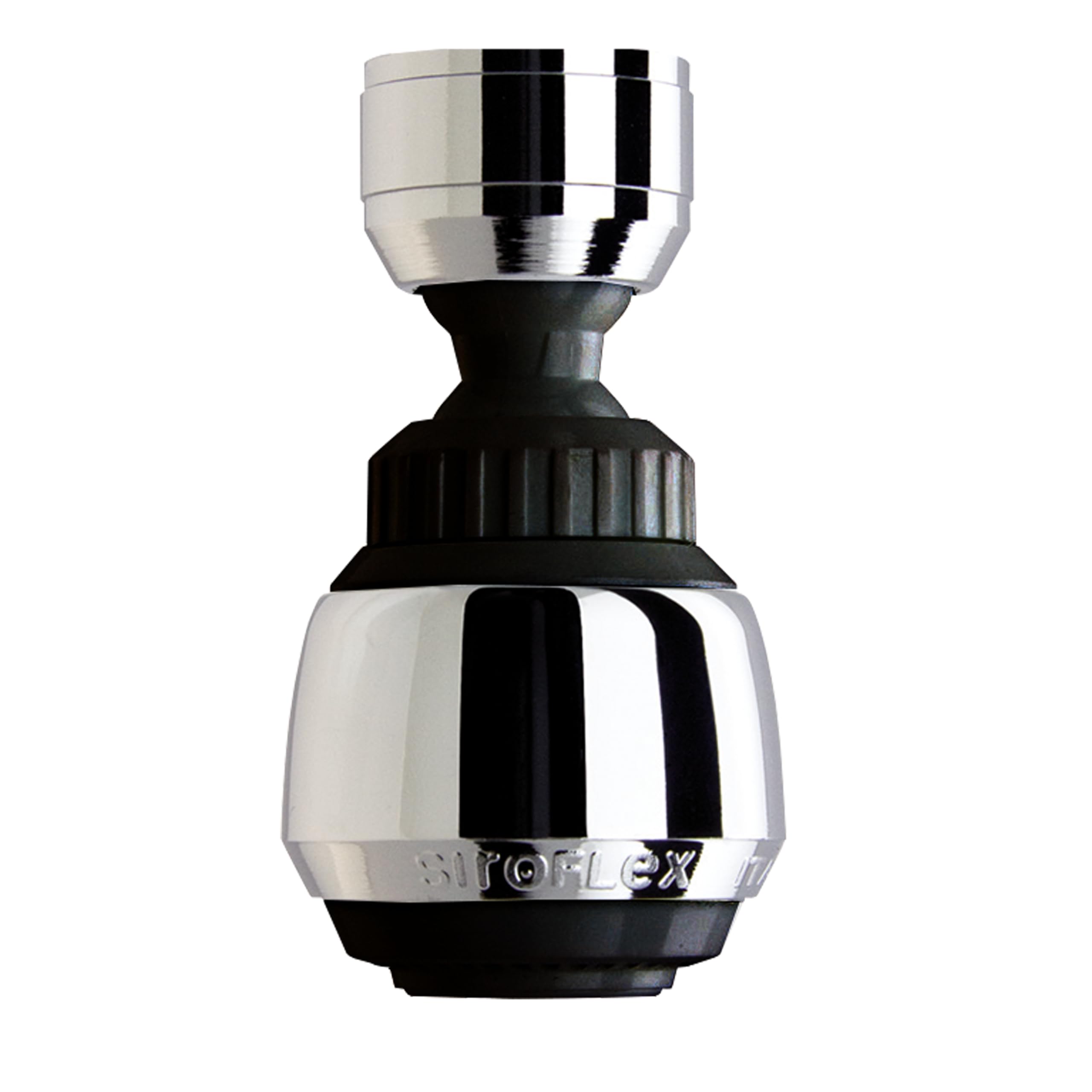 Siroflex 2505/5S Sirius Brise-jet aérateur-douchette de Robinet Cuisine, Fabriqué en Italie, Chromé Noir | Aérateur de Robinet avec double rotule, Aérateur de Robinet avec Filtre Conservation de l’eau