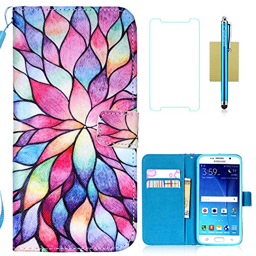 Galaxy S6 Case,Samsung Galaxy S6 Case,S6 Case,CASELAND PU Leather Flip Wallet Case for Samsung Galaxy S6 [Flower]