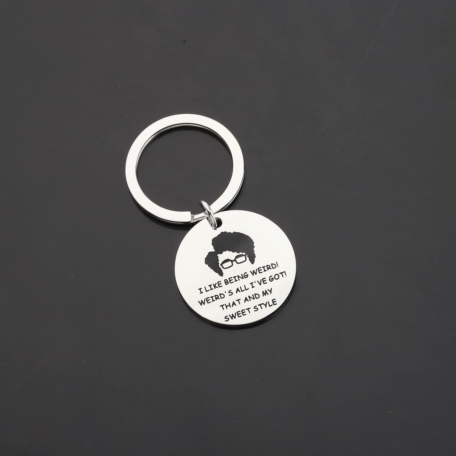 FAADBUK IT Crowd Inspired Keychain Moss Fans Gift Moss Quote Gift I Like Being Weird image 3