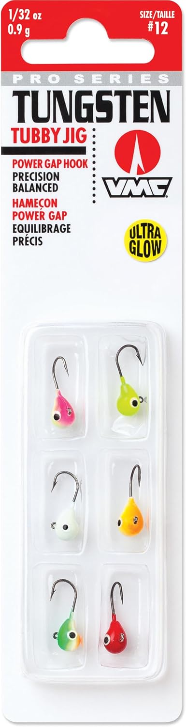 VMC Tungsten Tubby Jig Kit 1/32 oz Glow