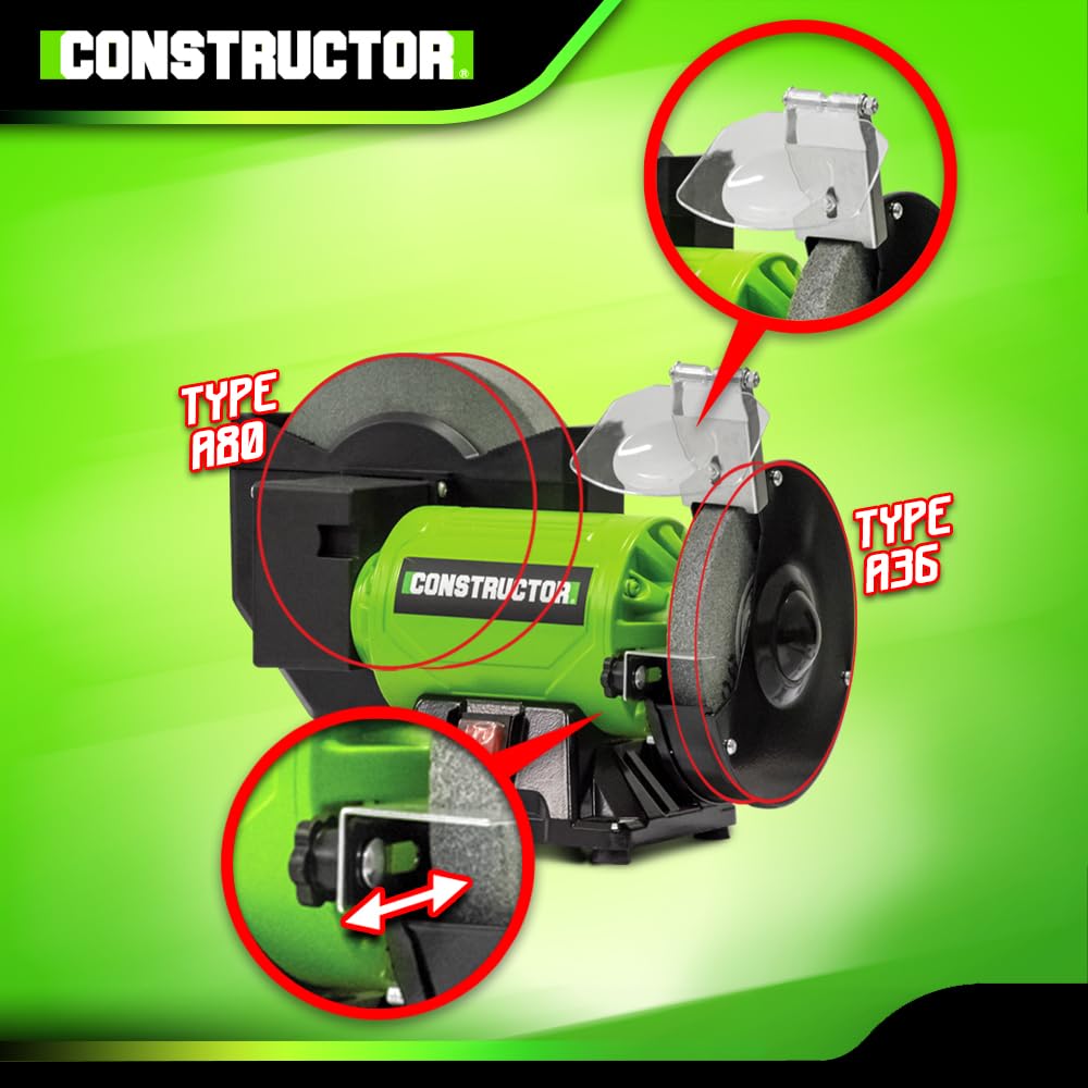 Touret à meuler mixte 240W - Meule à sec 150mm et Meule à eau 200mm