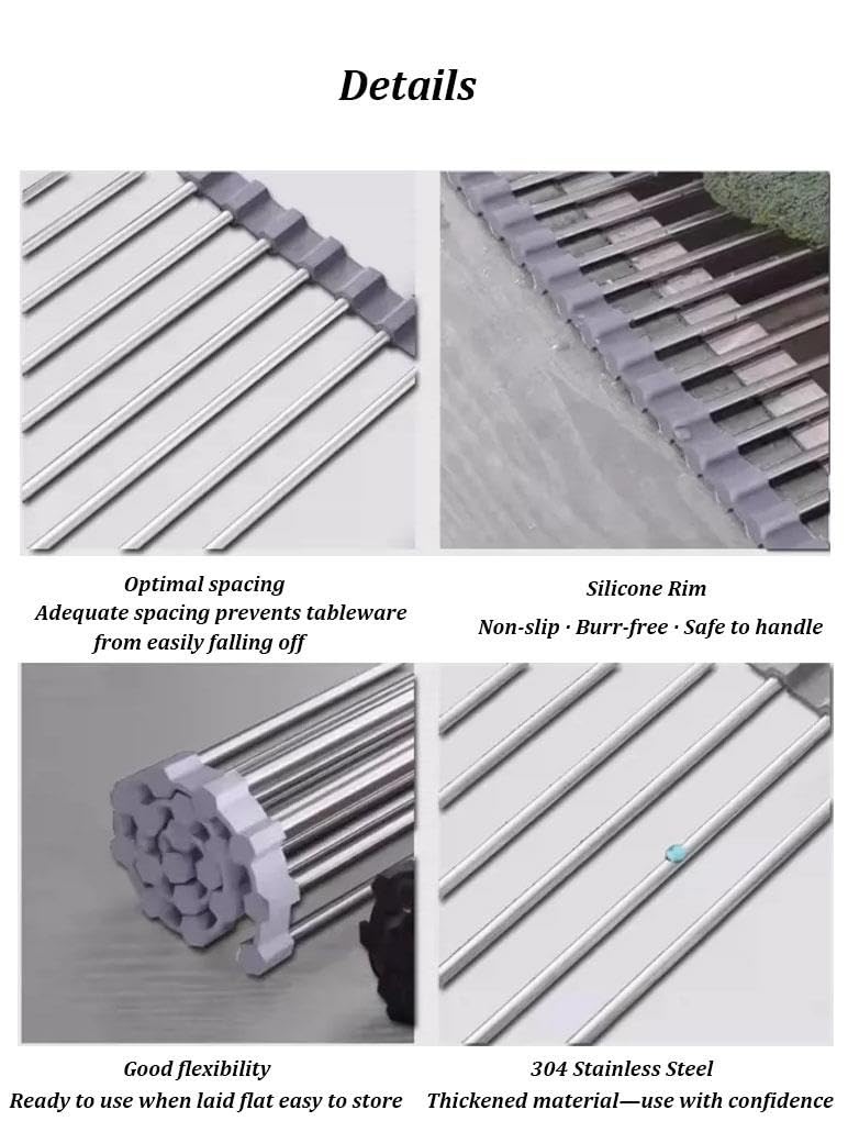 Escurreplatos Plegable Y Extraíble Escurridor De Platos para Fregadero