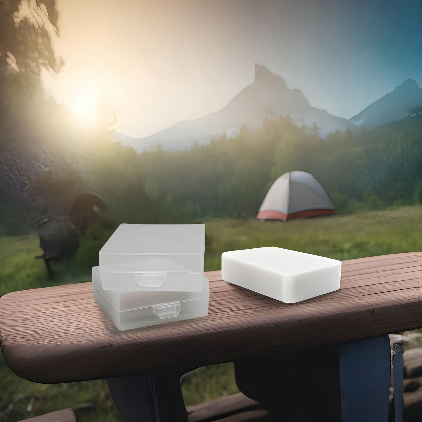 Bathroom Soap Dishes for Dr. Squatch Soap, Square Travel Soap Container with Lid, Portable Bar Soap Holder for Shower Soap Dish Box for Traveling Camping Outdoor Elimeta (2pack Matte Clear) image 4