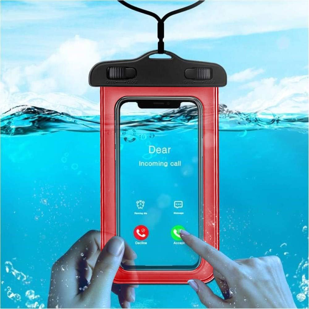 Waterproof Case Compatible with Xiaomi Redmi 4X IPX8 Certified Water Case Submersible Bag Waterproof Case (Red)