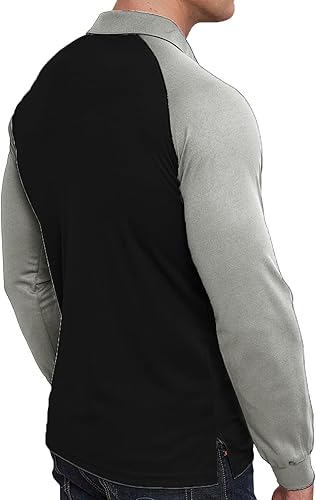 Miniatura 3 de BlackTeak Men's Patriotic Long Sleeve Polo Shirt Patriotic Casual American Flag Graphic Golf Polo Shirts