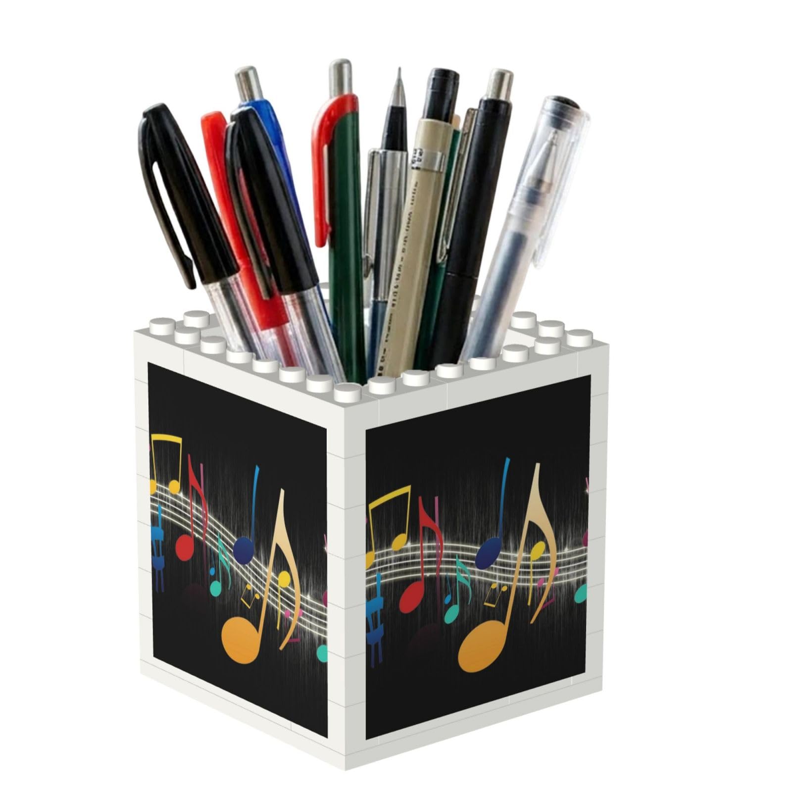 Poadnly Music Notes, Pen Pot Pencil Holder for Office Home School, Compact Desk Organiser for Office Stationery