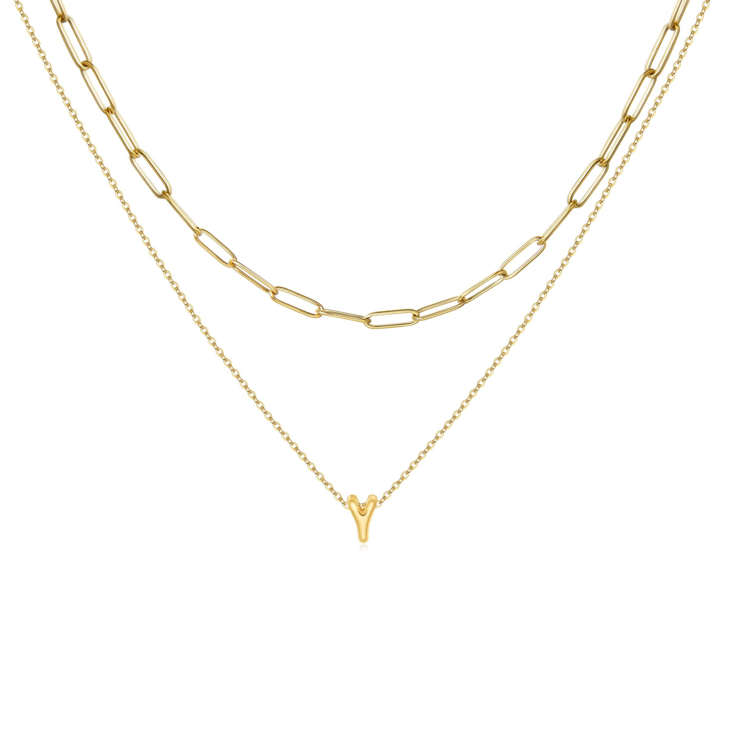 Candyfancy Buchstabe kette Gold Layered Kette mit Buchstaben