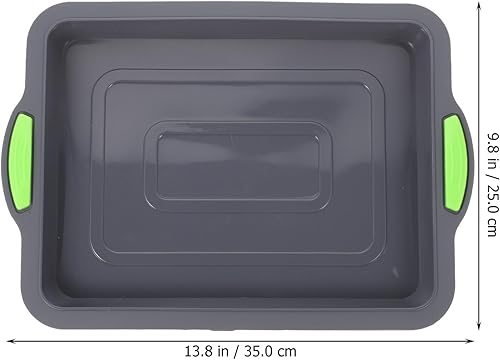 Miniatura 6 de BESTonZON Moldes de silicona para hornear, bandeja para brownies, molde rectangular para tartas, moldes de silicona antiadherentes, bandejas para