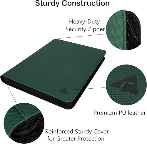 Miniatura 2 de Rayvol Carpeta prémium de 16 bolsillos para 1000 tarjetas, carpeta de álbum de tarjetas coleccionables sin anillo, carpeta de bolsillo de página