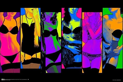 Pop Art Fantasy - Póster con luz negra, no flocado, 36 x 24 pulgadas