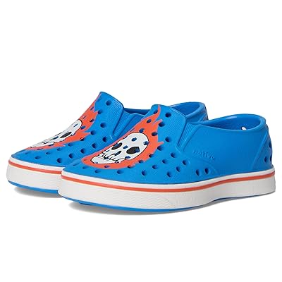 Native Shoes Kids Miles Block (Toddler) Kids Shoes Megamarine Blue/Shell White/Flame Skull Block