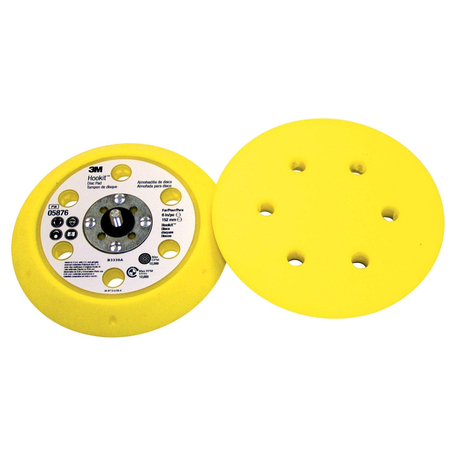 Cubitron Hookit Disc Pad - For Hook and Loop Discs - Use With Random Orbital Sanders, Rotary Sanders, Angle Grinders - 3" x .5" - 28472