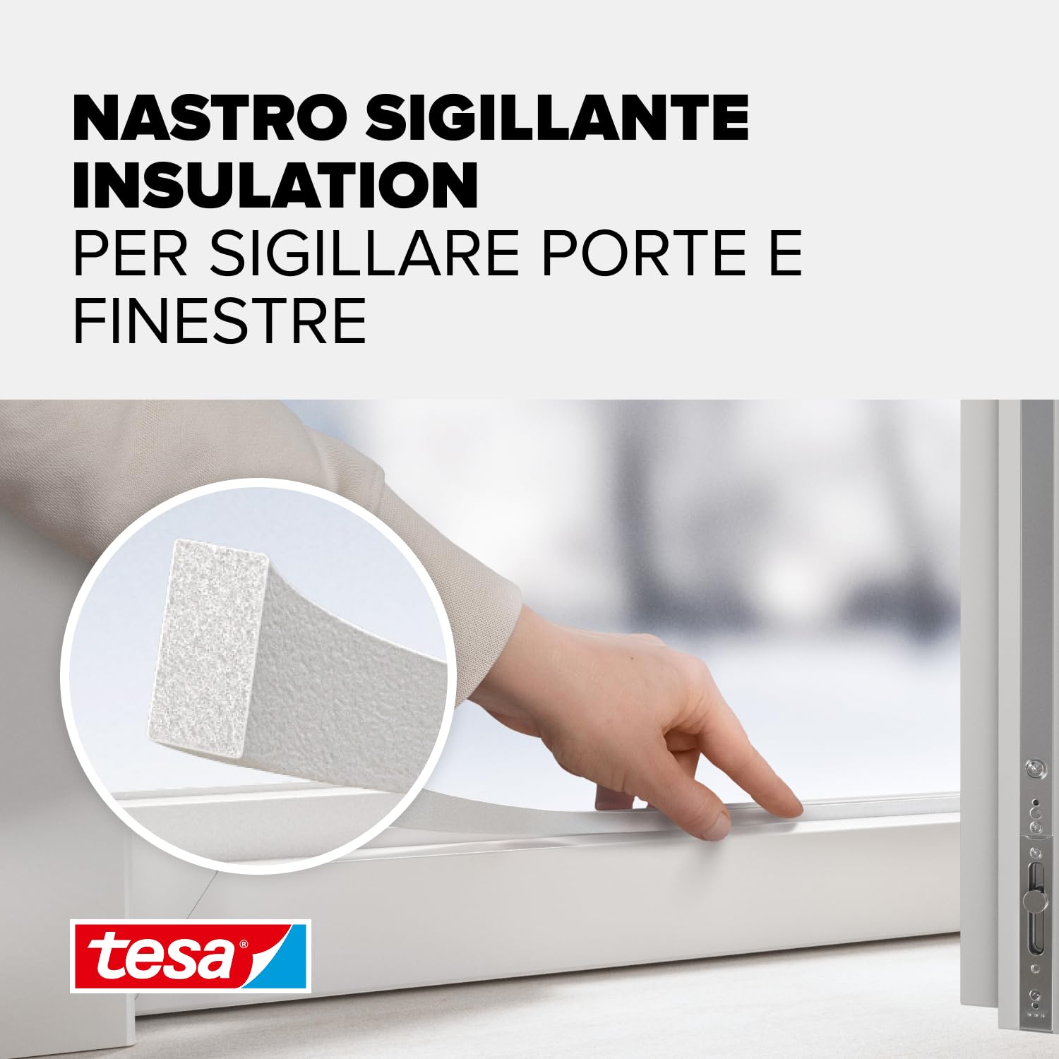 Tesa Moll Standard I-Profil Guarnizione Adesiva in Schiuma 10 m x 15 mm x 4 mm Bianco