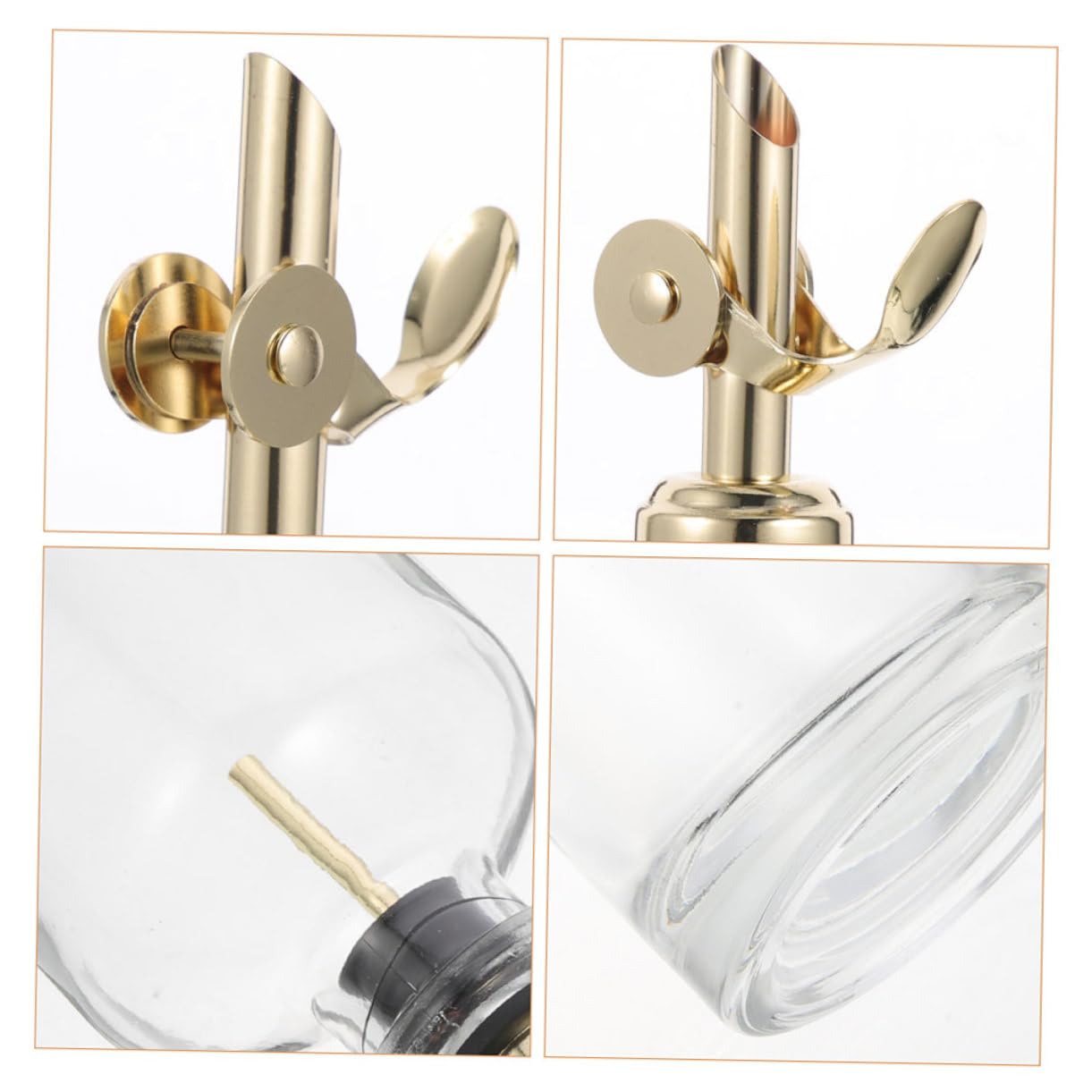 ABOOFAN 2 Pezzi Bottiglia Dispenser Olio e Aceto in Vetro 500ml, Antigoccia, per Cucina, Acciaio Inossidabile, Oro