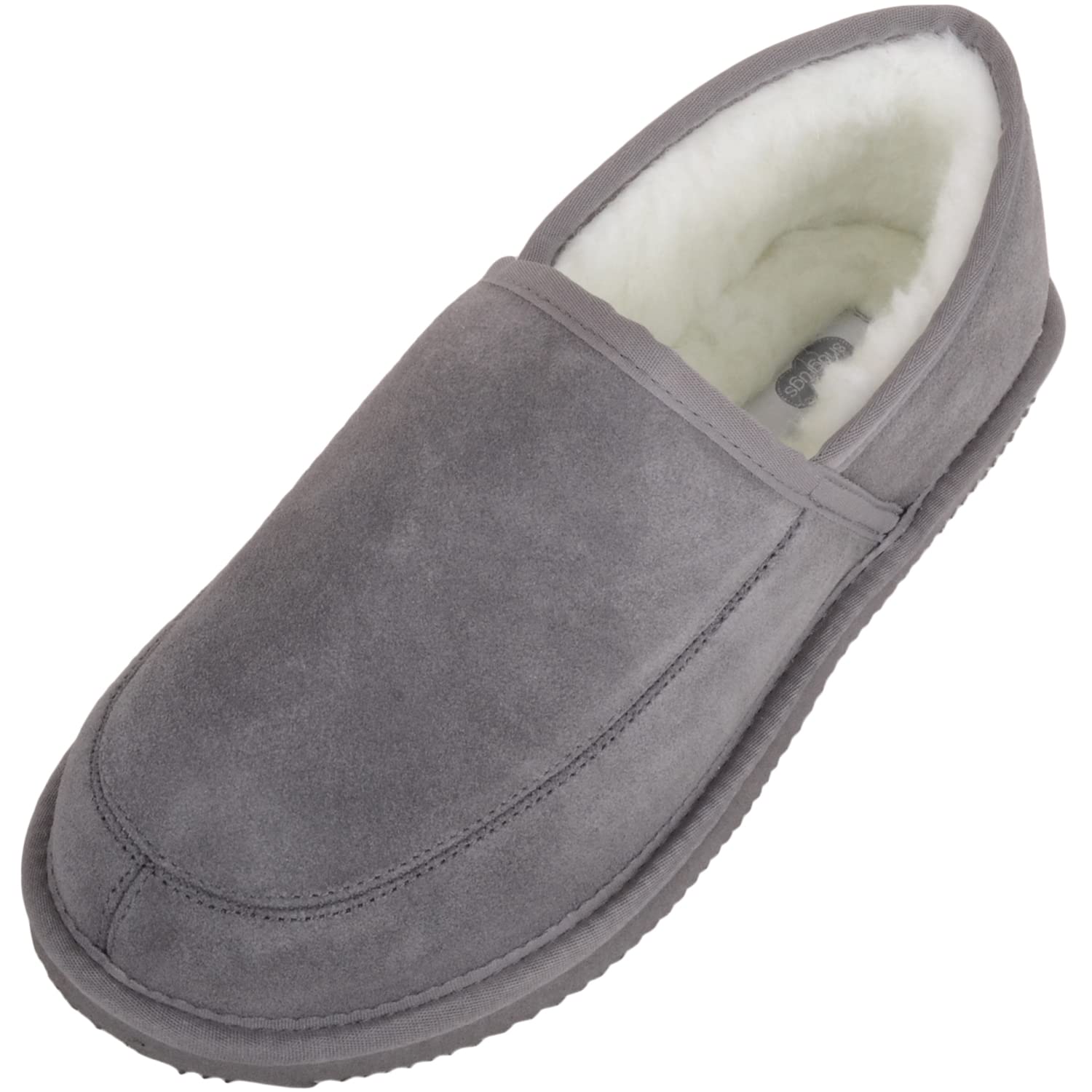 SNUGRUGS Suede with Wool Lining and Rubber Sole Zapatillas de Estar por casaUnisex Adulto