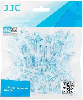 JJC Highly Moisture Absorbing Pure Silica Gel, Non-toxic Desiccant Damp Moisture Absorber Dehumidifier Drypack for Room Kitchen Clothes Storage Bags Camera Electronic Gun (50PCS (50G) 1PKT)