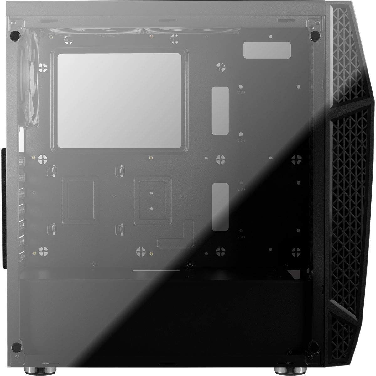 Aerocool KLAW, Boîtier PC ATX, Verre Trempé, Façade RGB, 3 Ventilateurs RGB, Noir