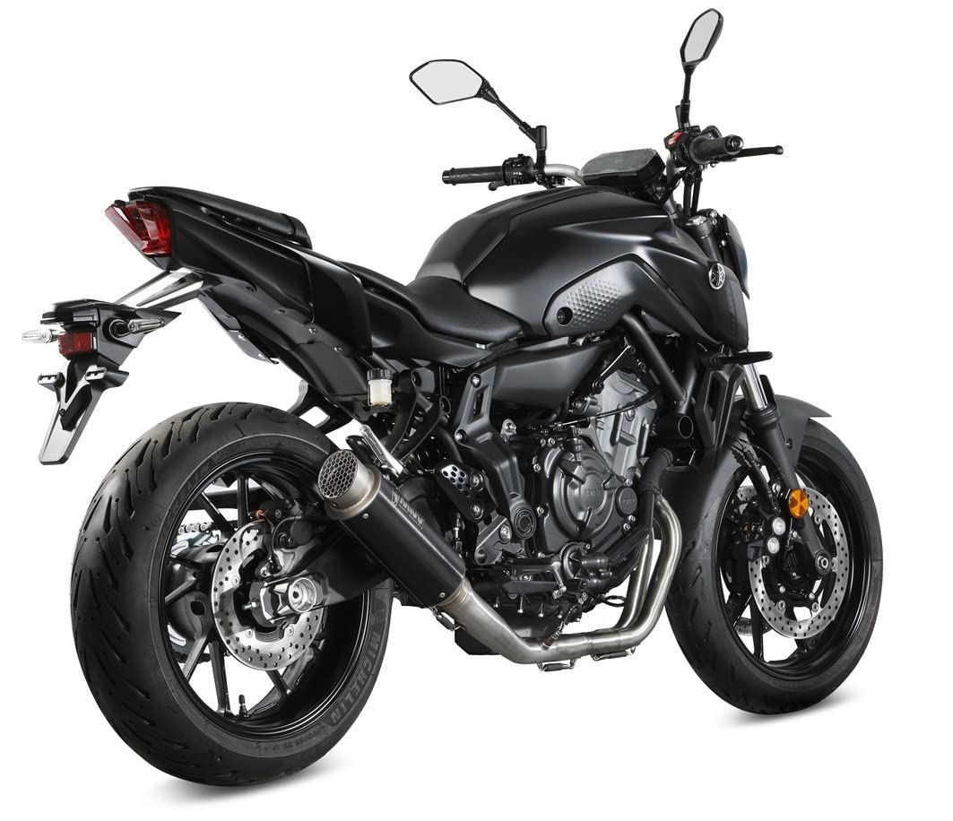 mivv tubo de escape completo homologado catalizado gp-pro acero negro high up compatible con yamaha fz07 fz-07 2021 2022 mototopgun