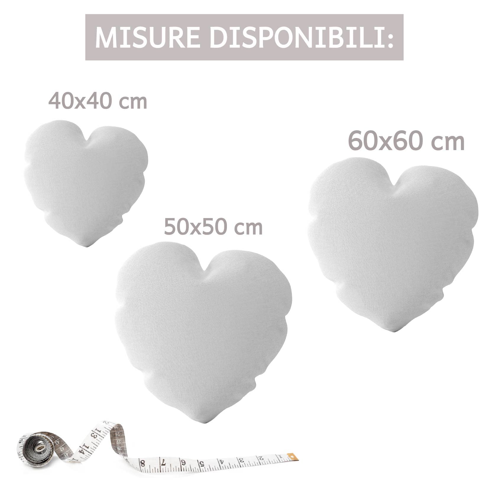 Imbottitura Per Cuscino A Cuore 40x40 Cm My Custom Style, Fibra Siliconata, Made In Italy, Spedizione Sottovuoto - 2