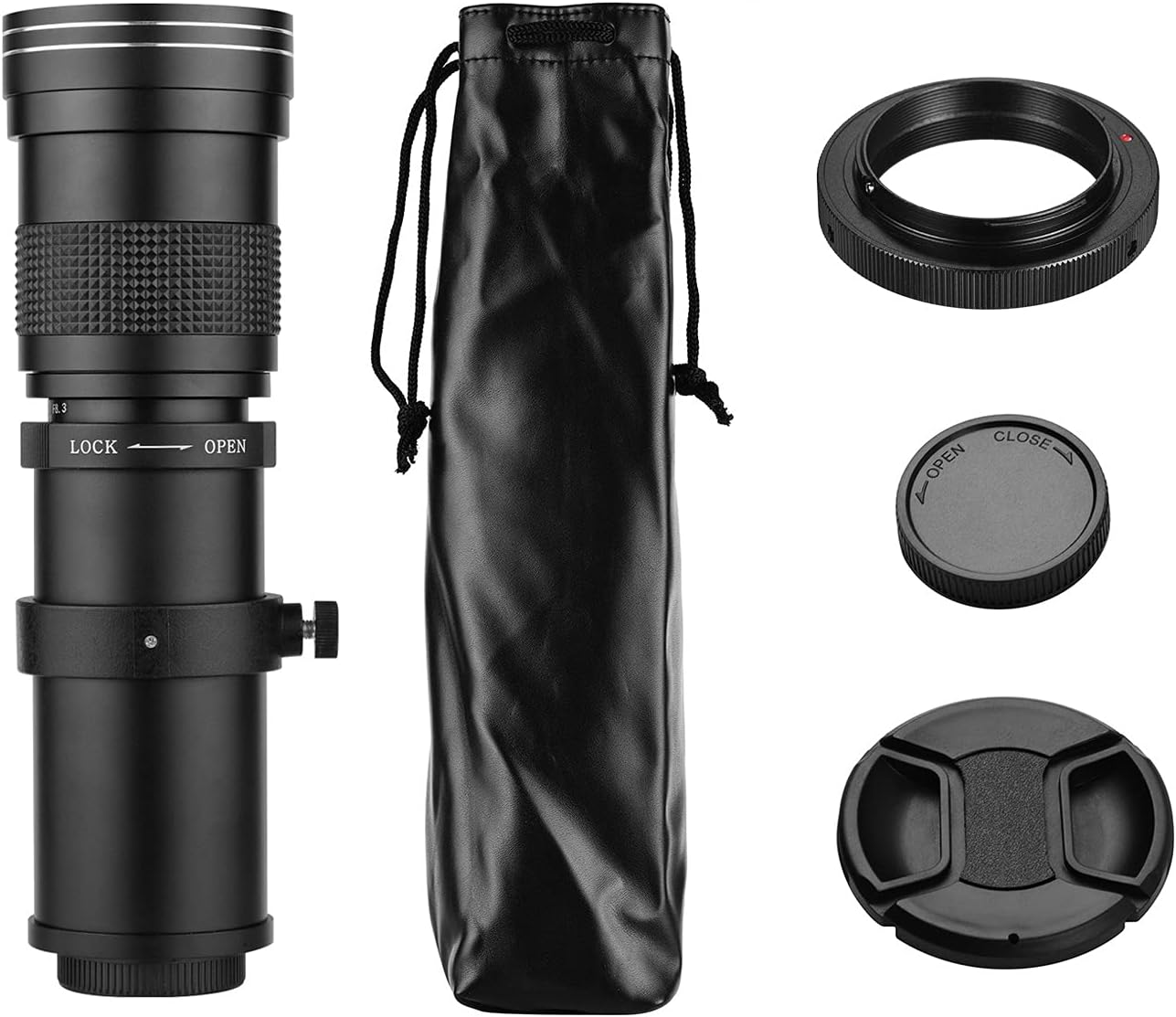 Andoer Camera MF Super Telephoto Zoom Lens F/8.3-16 420-800mm T2 Mount with AI-Mount Adapter Ring Universal 1/4 Thread Replacement for Nikon AI-Mount D50 D90 D5100 D7000 D3 D5100 D3100 D3000 D60