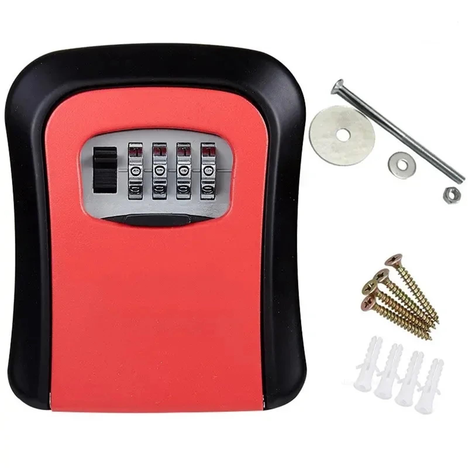 Caja fuerte impermeable para montar en la pared con llave y cerradura de 4 dígitos, armario secreto para exteriores (2 unidades) Securi mejorado para objetos de valor