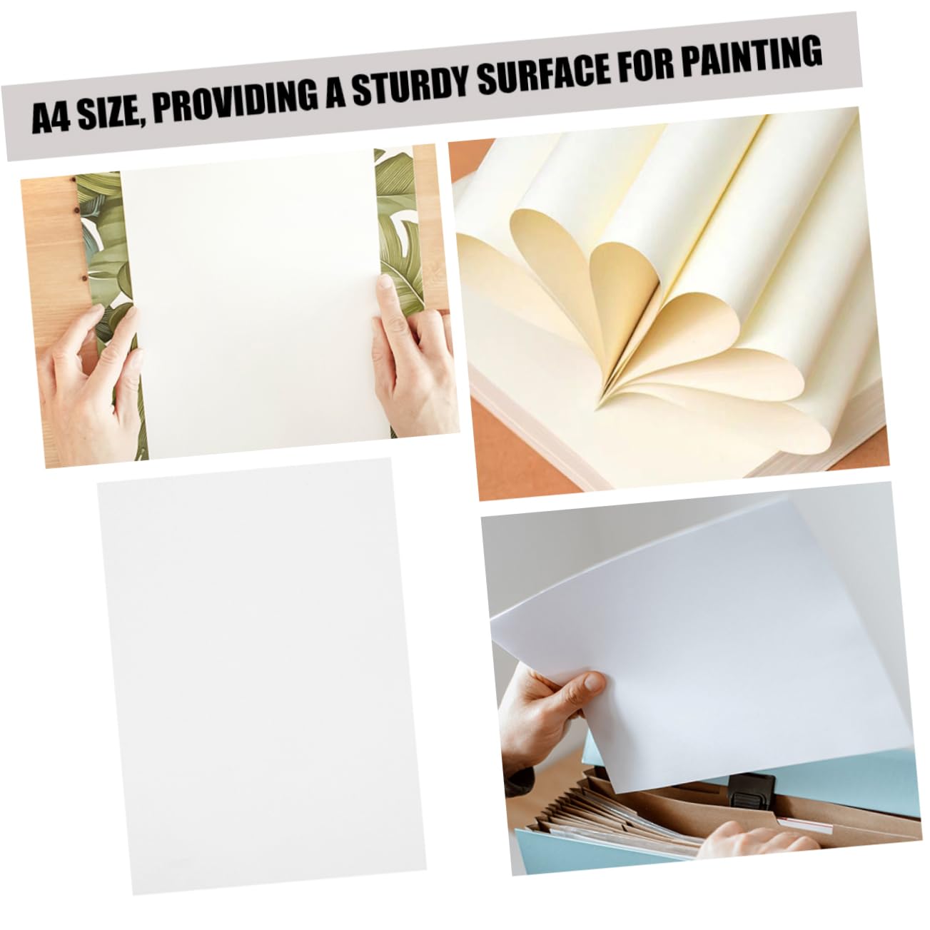 ERINGOGO Aquarellpapier A4, 100 Blatt Dickes Künstler Malpapier für Wasserfarben Stabile Oberfläche für Verschiedene Maltechniken