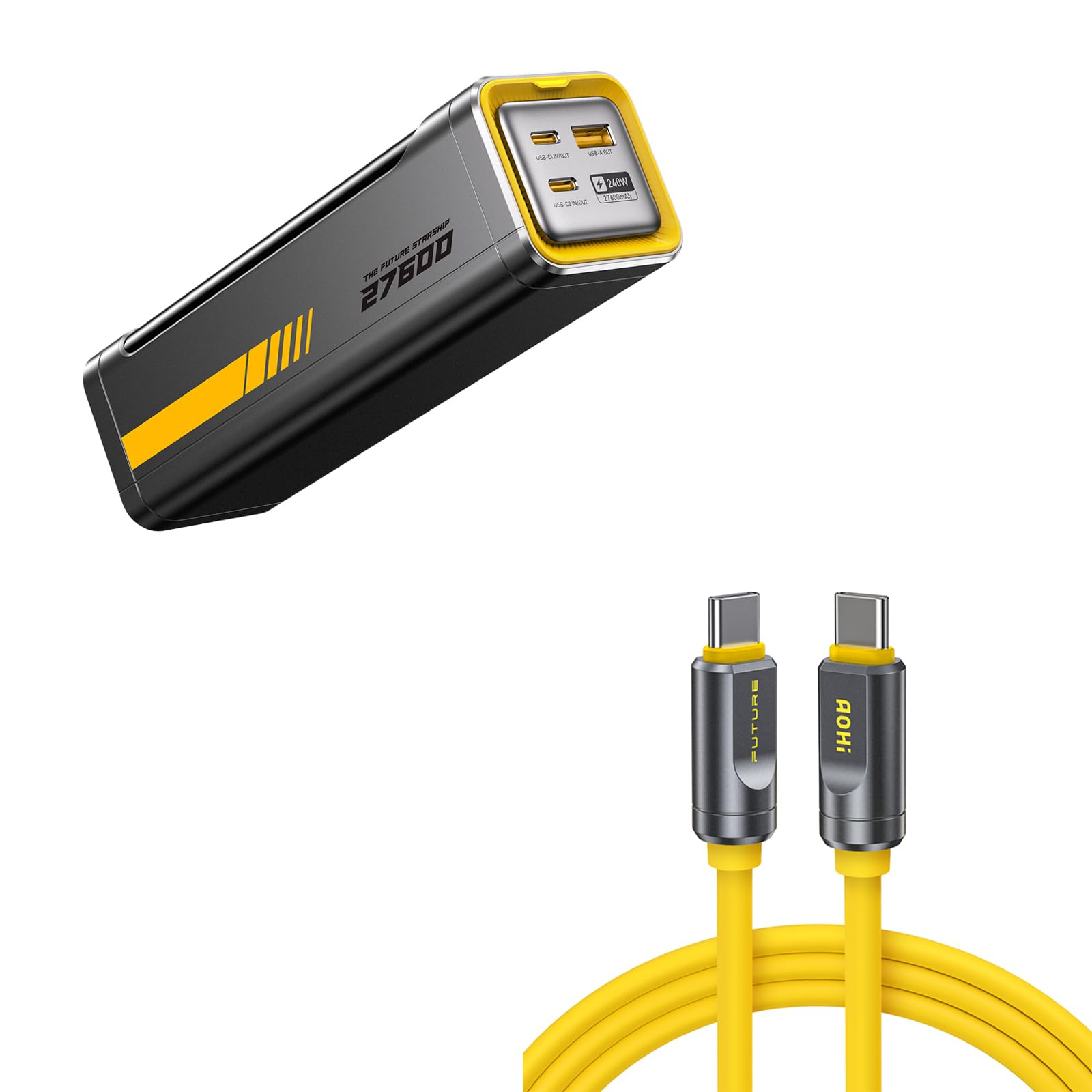 AOHI 240W Laptop Power Bank 27600mAh Portable Fast Charger 99 3wh 240W USB 4 2 0 Cable 6