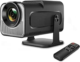 Projetor Portátil Android 11 TV HY320 Mini, Wi-Fi 6 e Bluetooth 5.0, Suporte 4K H.265, 720P Nativa, 200 LM, Correção Automática, AirPlay/Miracast, Projeção 180°, Alto-Falante e Controle Remoto