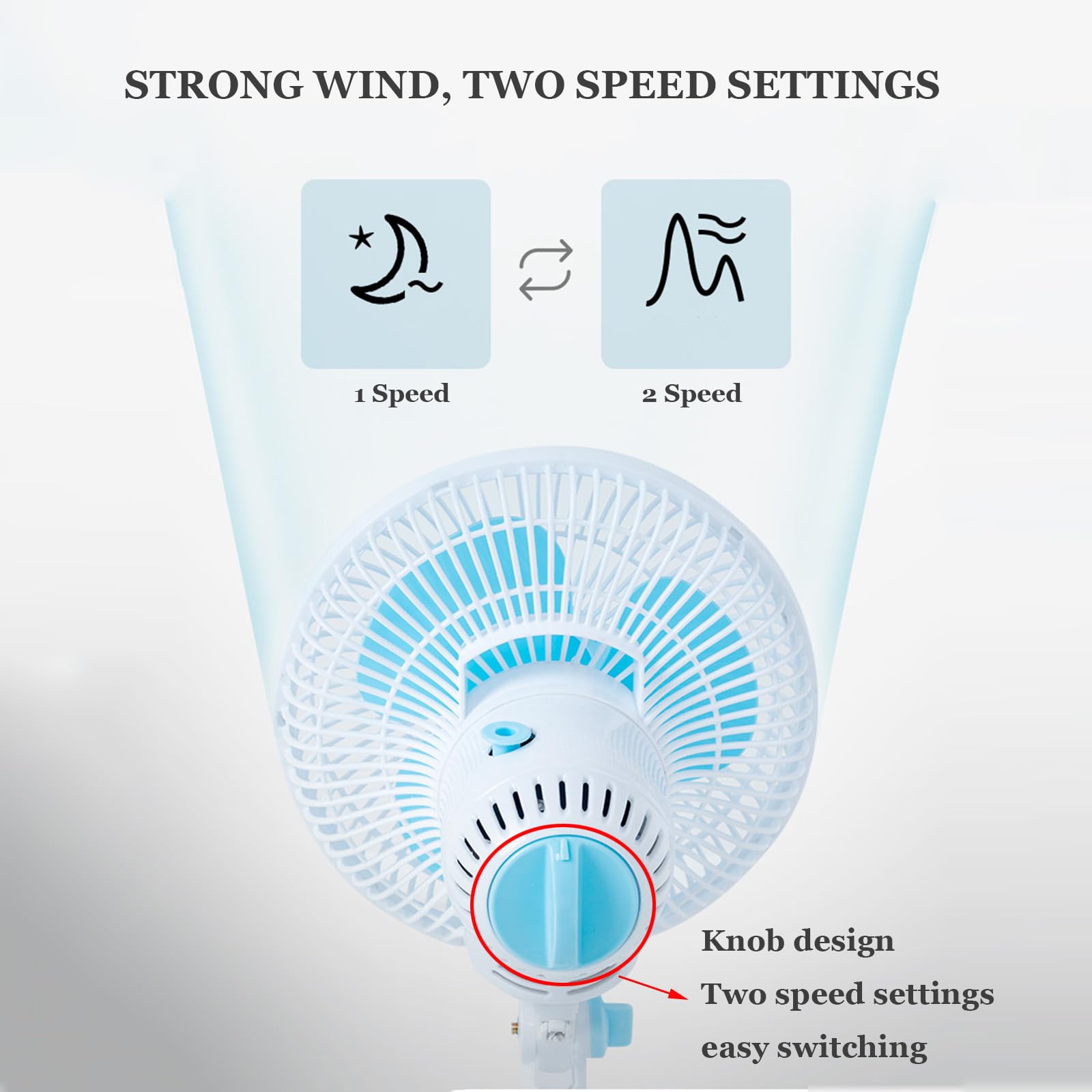 Generico Ventilatore a Clip da 9" –Mini Ventilatore Portatile da scrivania con Morsetto,Ventilatore Portatile con Spina e 2 velocità,Testina Regolabile e Girevole, per casa, Ufficio, Comodino, Cucina |