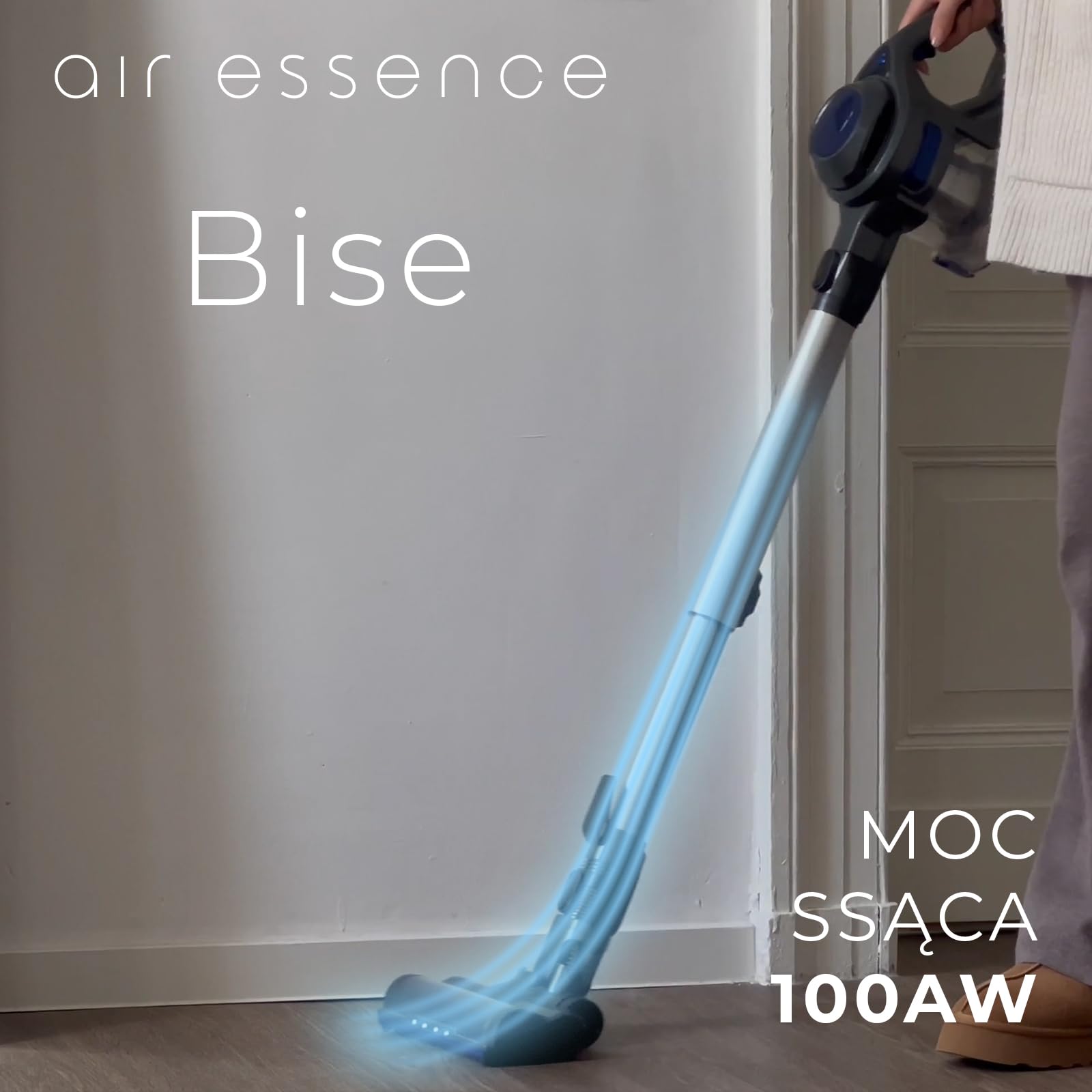 Odkurzacz Bezprzewodowy stojący Air Essence Bise Max 100AirWatt, czerwony, vacuum cleaner, technologia cyklonowa, Odkurzacz Pionowy, Technologia Honeycomb, Odkurzacz Samochodowy, Odkurzacz Bezworkowy